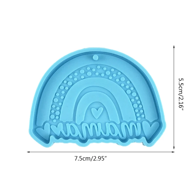 

Rainbow Mom Keychain Epoxy Resin Mold DIY Crafts Jewelry Necklace Casting Mold Hanging Pendant Silicone Mould