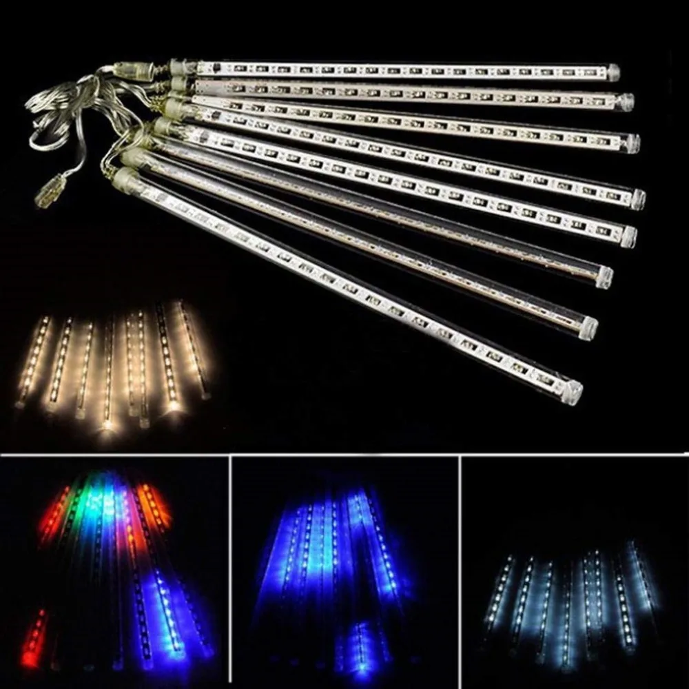 8 Tubes LED Meteor Shower Rain string light 50cm 30cm Icicle Snowfall raindrop Xmas decoration +AC110-240V Power adapter | Лампы и