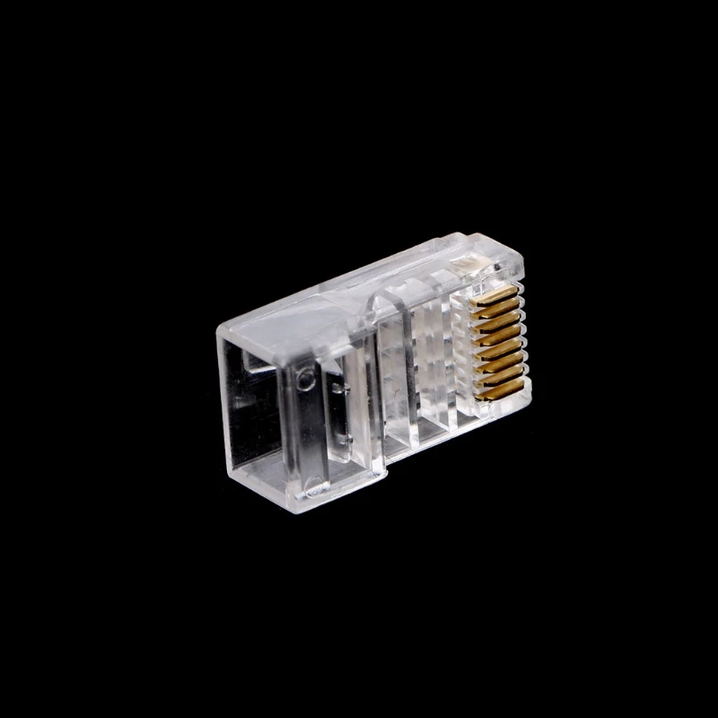 

H052 100Pcs RJ45 8-Pin Connector CAT6 Network Cable Modular Ethernet Crystal Plugs