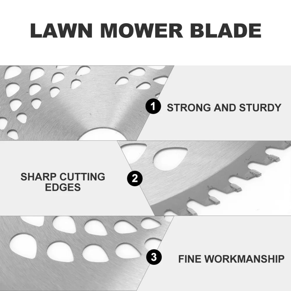 

80 Teeth Lawn Mower Trimmer Alloy Circular Outer Diameter 255mm Inner Diameter 25.4mm Brush Cutter Wheel Discs Garden Tools