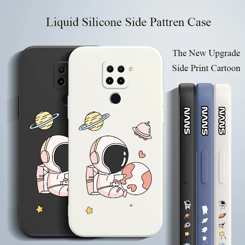 

Exercise Astronaut Liquid Silicone Case For Xiaomi Redmi Note 10 10S 9T 9 8 7 Pro Max Redmi 9 9A 9T K40 K30 K20 Pro Phone Cover