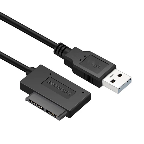 Кабель-Переходник USB 2,0, кабель-переходник Mini Sata II, компьютерные кабели, разъемы, привод для ноутбука, CD/DVD, 13 контактов, 0,35 М, Sata Usb 2,0