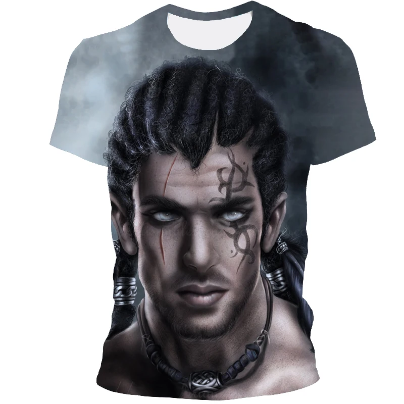 

2021 New Fashion Men's 3D Printed Skull Series Hip Hop Street Short Sleeve Casual Style XXS-6XL