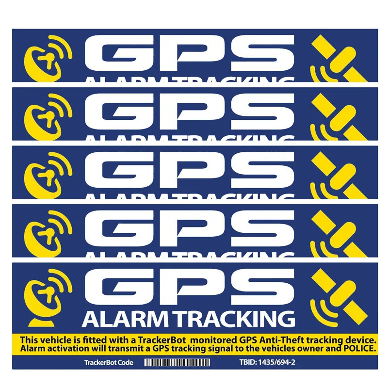 

5 X Reflective Warning Mark Car Sticker Gps Alarm Tracking Sign Waterproof Automobile Motorcycles Decal,15cm*4cm