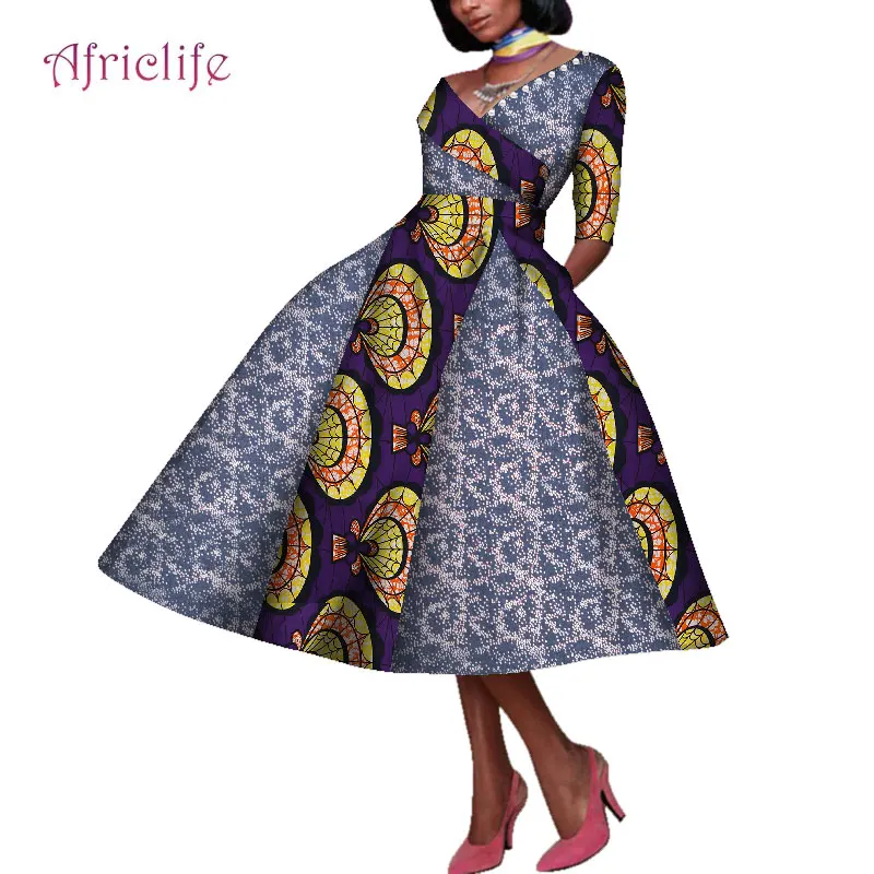 

African Print Dresses for Elegant Women New Design African Women Skirt with Pearls WY4515