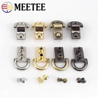 meetee 510pcs 22mm metal bag d ring side clip buckles screw chain handles hanger hooks diy luggage strap hardware accessories