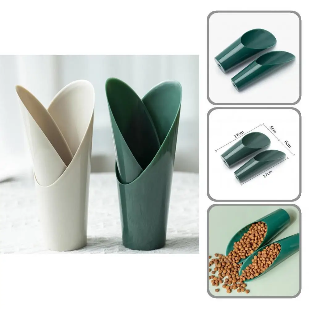 

2Pcs Great Puppy Feeder Spoon Multi-purpose 2 Colors Pet Food Shovel Puppy Food Feeding Spoon Pet Food Container
