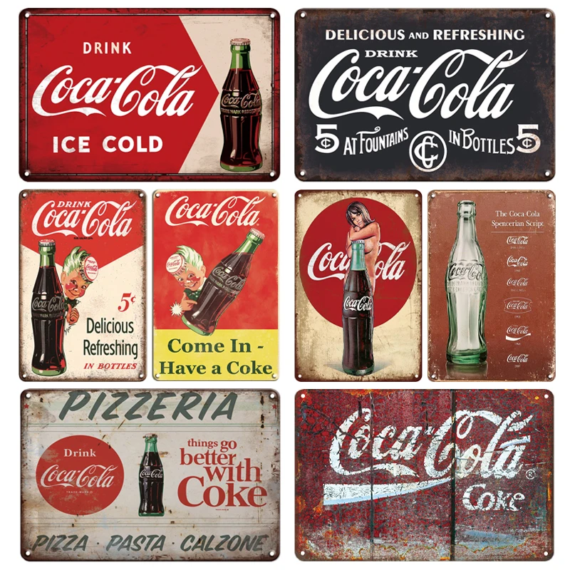 Rusty Cola металлическая жестяная вывеска винтажная мужская пещера бар декоративные