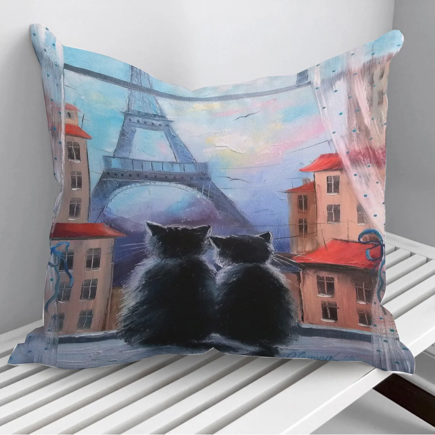 Диванная подушка A look at Paris наволочка для дивана домашний декор 45*45 см 40*40