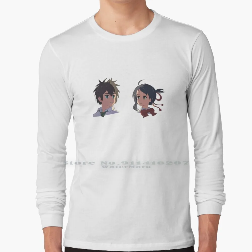 

Футболка с надписью «Ваше имя», 100% чистый хлопок, ваше имя, Кими, Н-ва, Фильм аниме