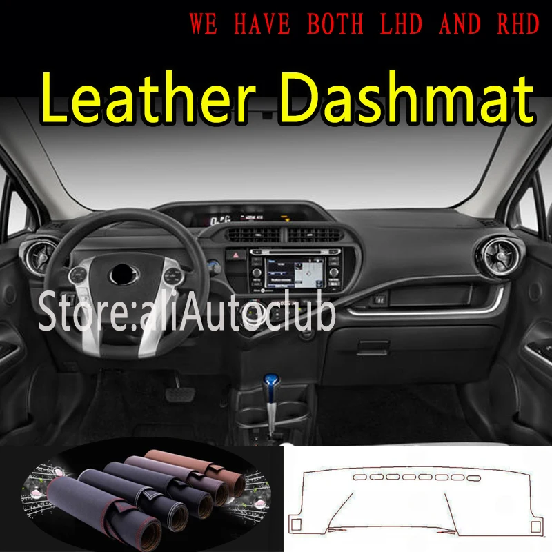 

Для Toyota PRIUS C AQUA NHP10 2011 2012 2013 -2020 кожаный коврик для приборной панели, коврик для приборной панели, коврик для стайлинга автомобилей, автоаксес...