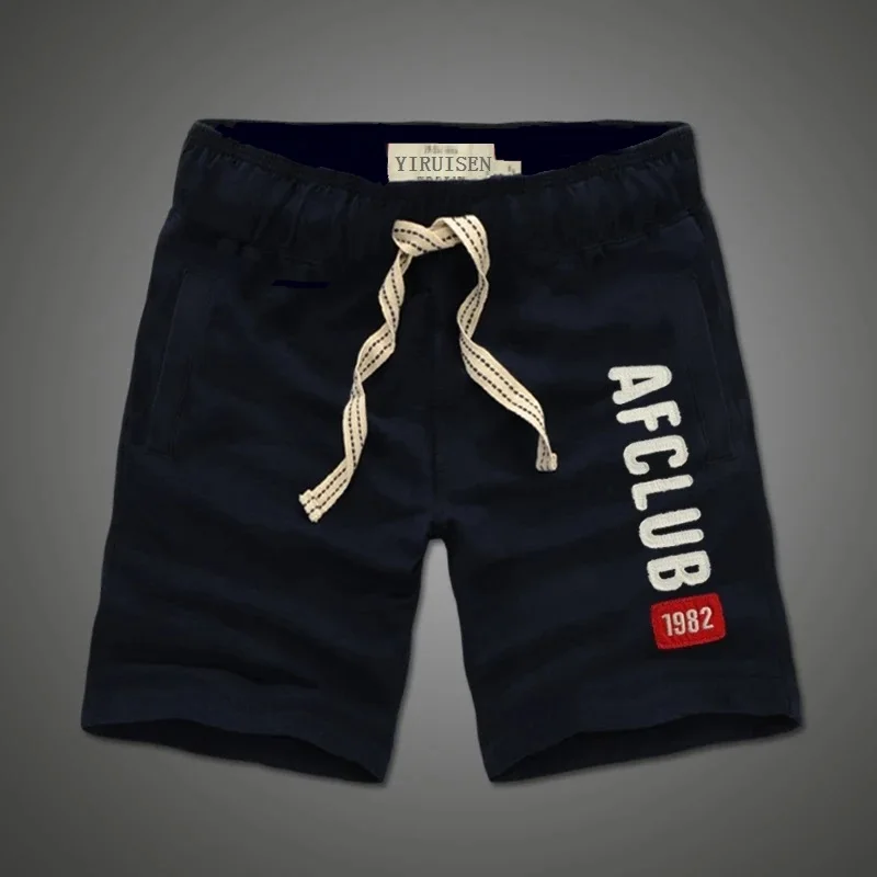 Мужские шорты из 100% хлопка с вышивкой повседневные обтягивающие короткие