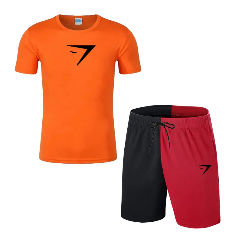 

Casual Men's Sets Summer Tracksuit Men Print Short Sleeve T-shirt +Shorts Breathable Short Set Fashion Sportswear Male 2 Piece