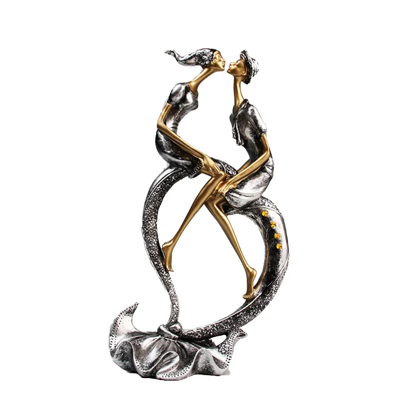 Скульптура из смолы для влюбленных пар декоративное изделие дома креативное