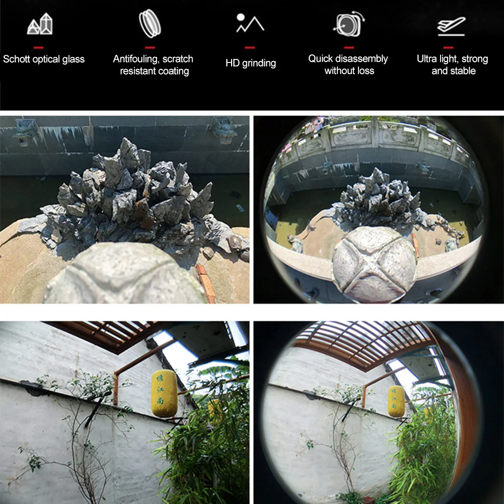 

Multi Coated Black Wide Angle Photography 180 Degree Fisheye Lens Gift Lightweight Action Camera Easy Install For Gopro Hero 9