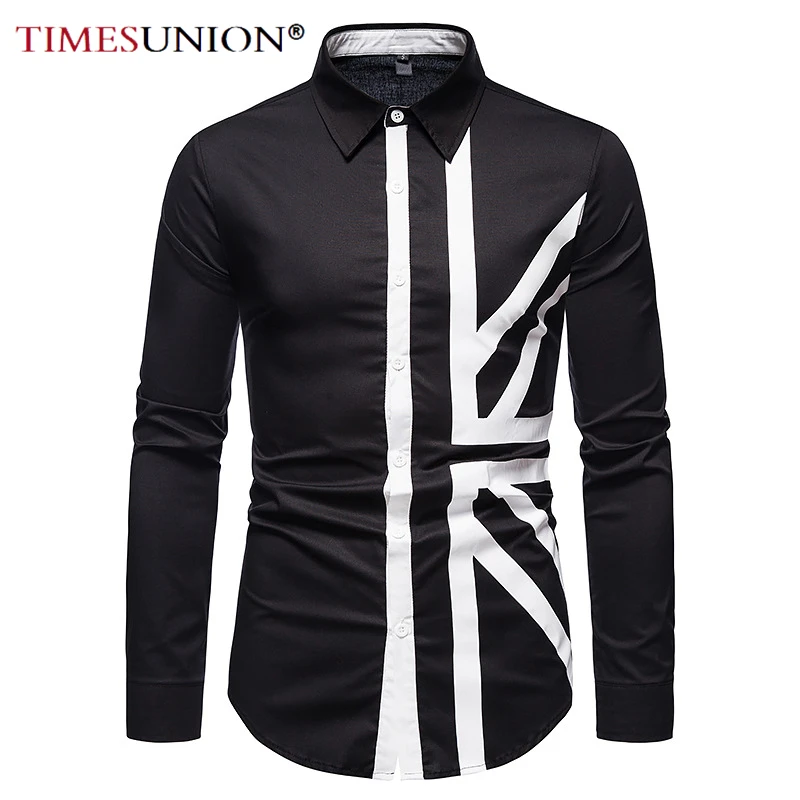 

Men's Fashion 2021 New Style Harajuku Shirt Trendy Splicing Shirt Cotton Long Sleeve Shirt Men EUR S-XXL