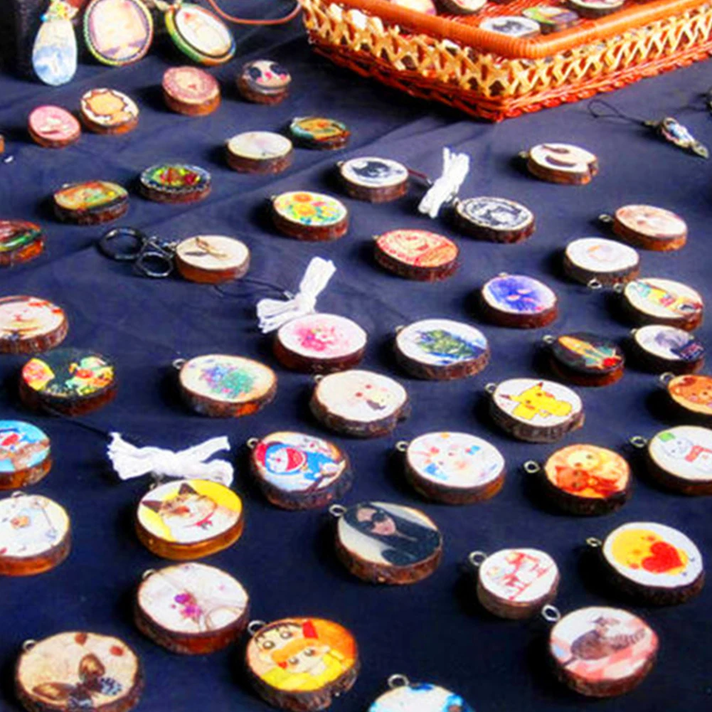 Гладкие деревянные сердца Украшение чистые ломтики диски натуральное дерево