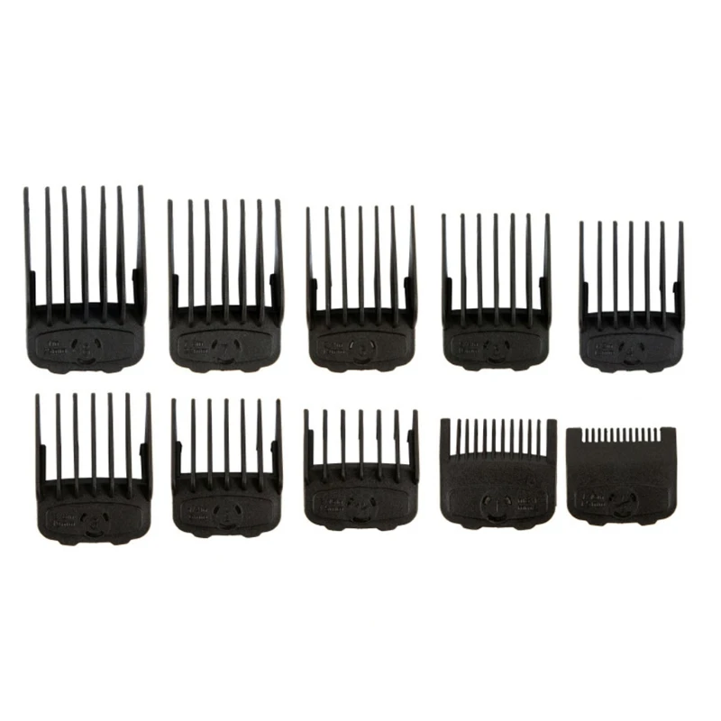 

10Pcs Black Magnetic Cut Hair Clipper Guides 1/16" - 1" Guards Limit Combs Fits Most W Clippers