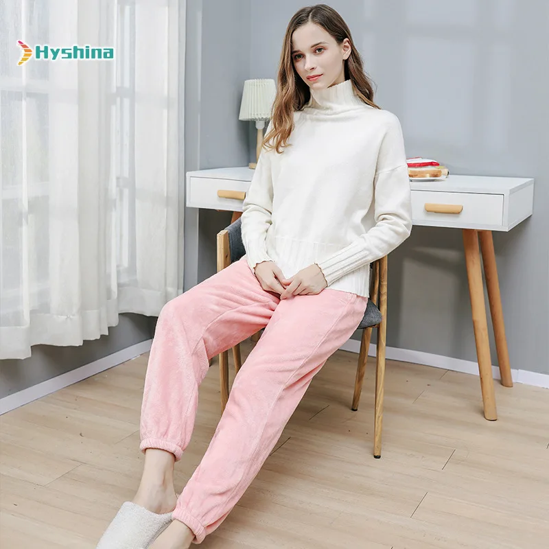 

Fall Winter Home Pajamas Flannel Fashionable Warm Pants Home Warm Elastic Loose Pants