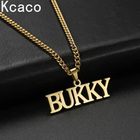 customized name necklaces pendants for men women personalized custom gold 3mm cuban chain stainless steel nameplate jewelry