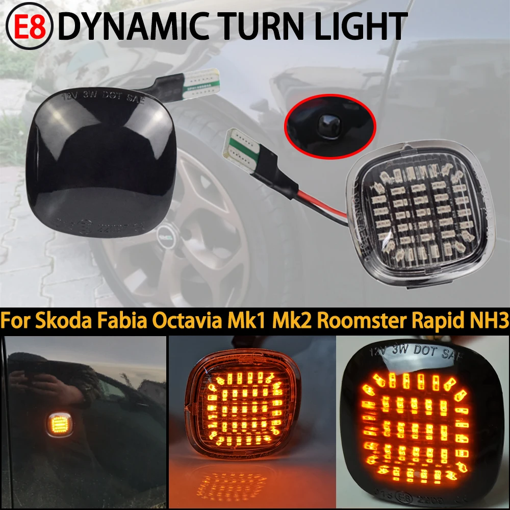 

1 компл. Динамический светодиодный боковой габаритный сигнал световой индикатор Лампа для SKODA Octavia Roomster Rapid Fabia SEAT Cordoba Ibiza Leon