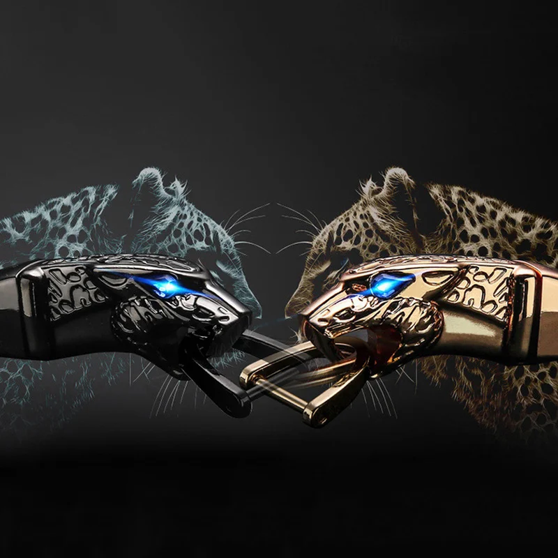 

Car Key chain Leopard Car Key chain Metal Leopard Keyring Holder Car Keychain Motorcycle Car Pendant Key chain Ring Braided Rope