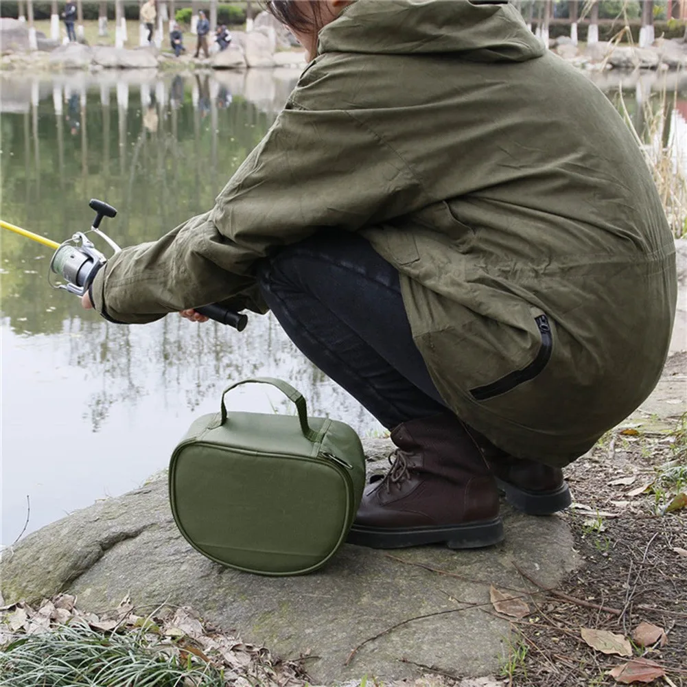 

Large Capacity Fishing Reel Bag With Handle Oxford Cloth Outdoor Fishing Tackle Bag Portable Case Cover For Spinning/Raft Reel