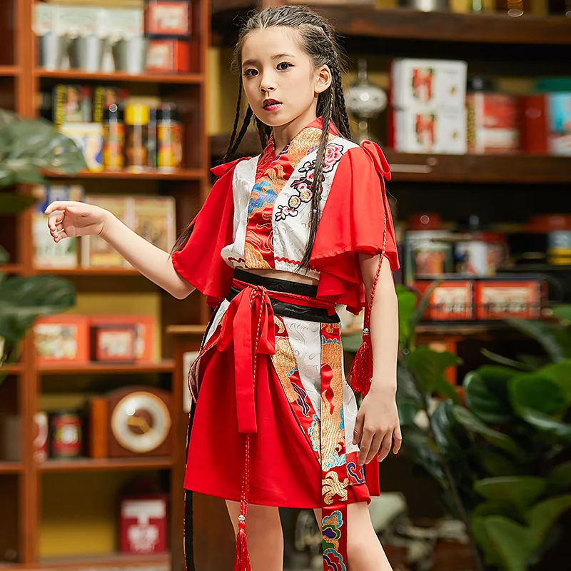 Juanziling стиль для девушек улучшилось Hanfu с Т-образным ремешком обувь подиума костюм