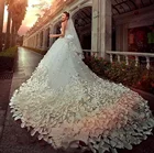 Милое украшенное бисером и блестящими Стразы, аппликация, цветок, ТРАПЕЦИЕВИДНОЕ Соборное платье со шлейфом, красивое винтажное свадебное платье
