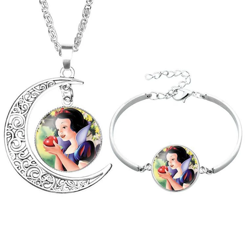 Детское ожерелье + браслет Холодное сердце из мультфильма Disney 2 шт./лот аксессуары