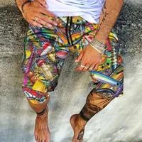 mens 3d summer fashion shorts hawaiian beach pants drawstring waist loose large size s 6xl fish skull man theme