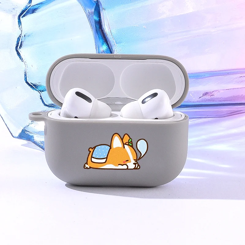 Мягкий чехол с симпатичными собаками корги для наушников Apple Airpods Pro беспроводной