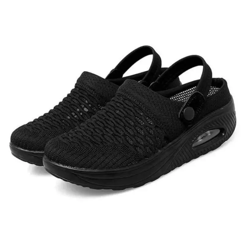 

Summer New Women Mesh Soft Sandals Solid Color Upper Slip On Wedges Ladies Slippers Outdoor Casual Comfy Female Footwear
