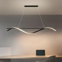 modern minimalist pendant lights led with remote control black strip for hanging lamps in living dining room kitchen and bedroom