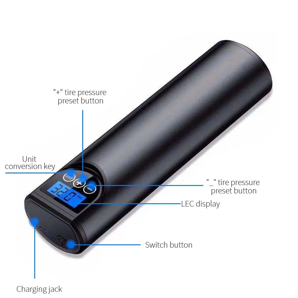 Barato Compresor Portátil LCD, Luz LED Inteligente, Bomba De Aire De 12V, Inflador Inteligente, Inflador De Neumáticos LCD, Neumático Portátil, Bomba De Aire De 12V, Neumático Portátil