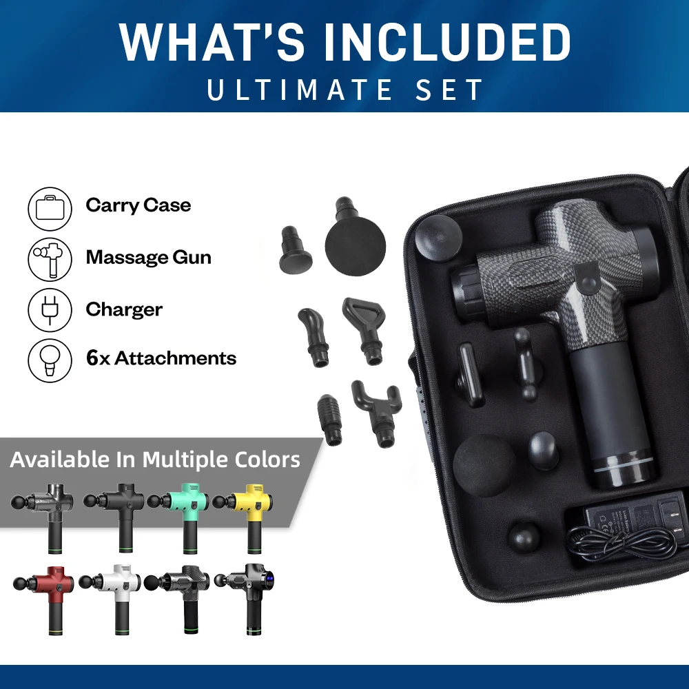 

Massage Gun LCD Display Professional Deep Tissue Handheld Muscle Percussion Massager for Relieve Pain Muscle Relax with 6 Heads