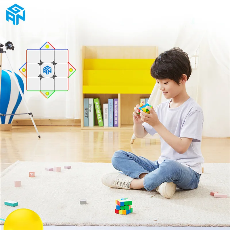 GAN-Estaci&oacute;n de cubo m&aacute;gico magn&eacute;tico de velocidad para ni&ntilde;os, juguetes profesionales Gan356 I, cubos de rompecabezas, GAN356I C, 356-1