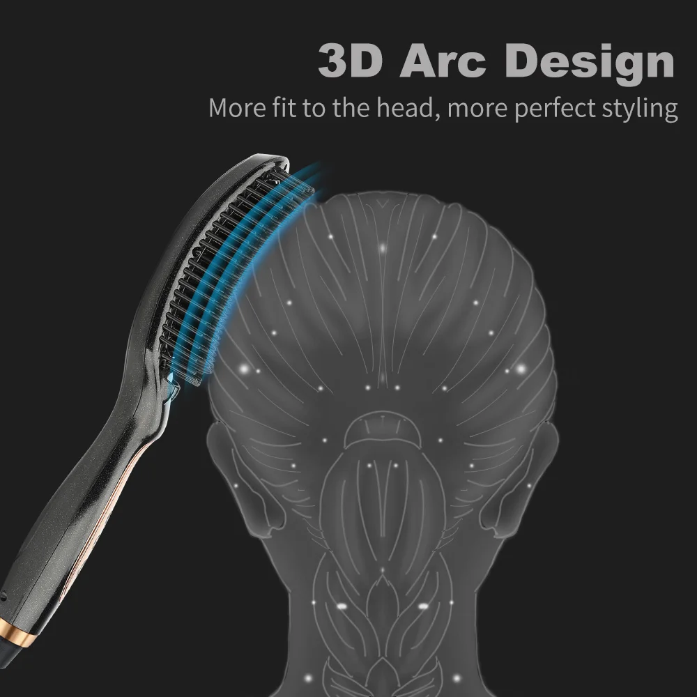 FMK выпрямитель для волос расческа инфракрасная плоская железная щетка