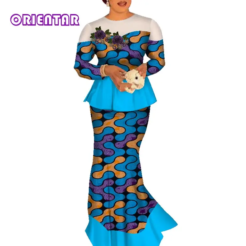 Комплект из 2 предметов африканская Женская юбка костюм с Африканским принтом