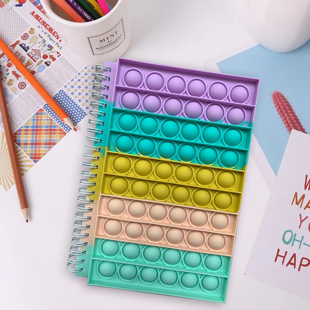 

Цветной блокнот с пузырьками для снятия стресса, блокнот для студентов с пузырьками для снятия стресса, сенсорный блокнот для снятия стресс...
