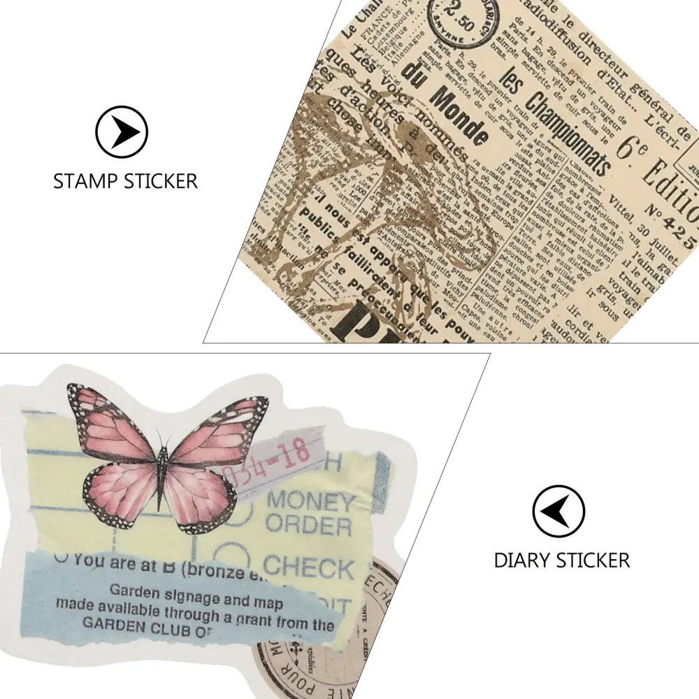 

2 Sets Adorable Stickers Creative Scrapbook Stickers Delicate Paper Stickers