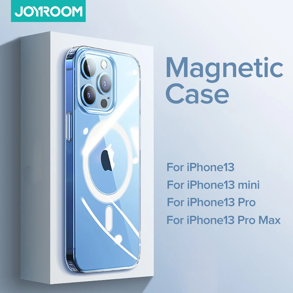 

Joyroom Magnetic Case For iPhone 13 Pro Max Support Wireless Charging Case Clear Back Cover For iPhone 13 12 Pro Max Magnet Case