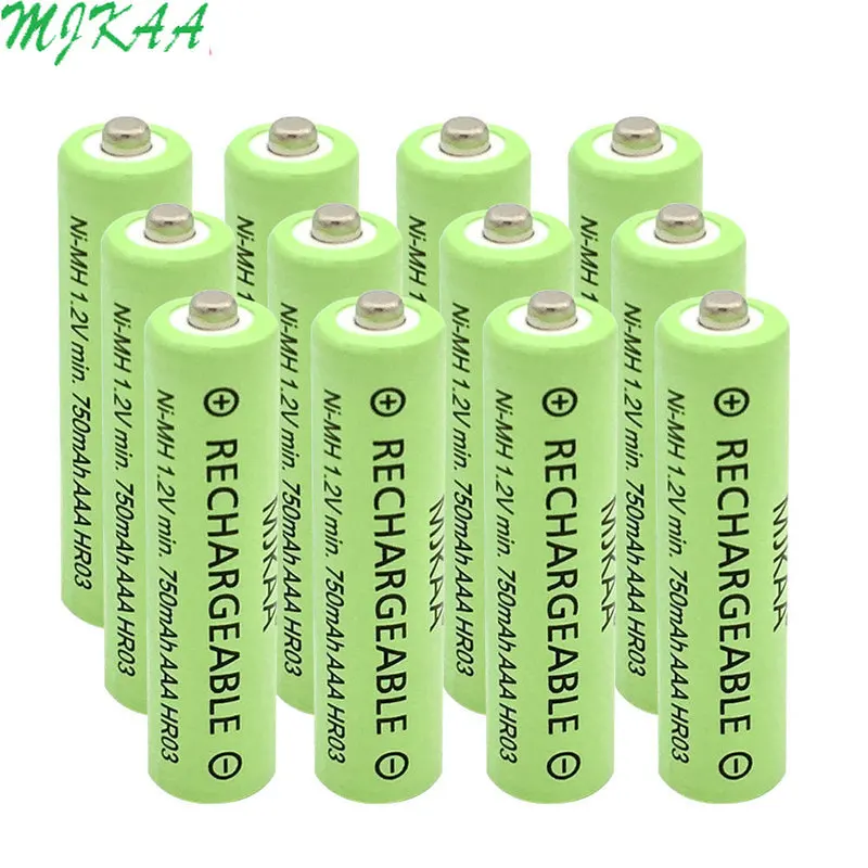 MJKAA 750mAh 1 2 V Ni-MH аккумулятор большой емкости AAA для питания фонарика и игрушек |