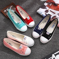 korean style womens canvas shoes comfortable sports sneakers female flats breathable casual shallow loafer shoes student pw143