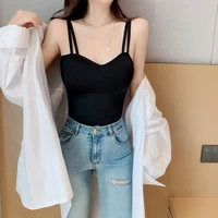 sexy women crop top camisole sleeveless solid color tank top summer sling tank tops