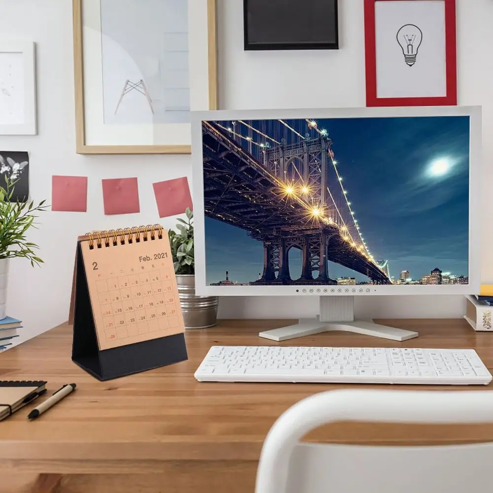 

2021 Calendar Simple Paper Calendar Tabletop Memo Calendar Coil Calendar