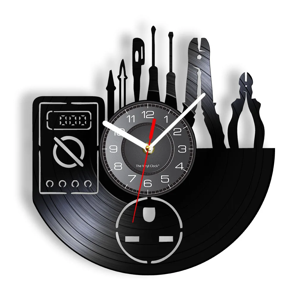 Car Repair Tools Garage Sign Vinyl Record Wall Clock Auto Vehicle Repair Plant Silent Non Ticking Decorative Hanging Watch