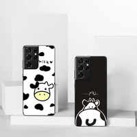 cute cow milk phone case for samsung a51 a32 a52 a71 a50 a12 a21s s10 s20 s21 plus fe ultra