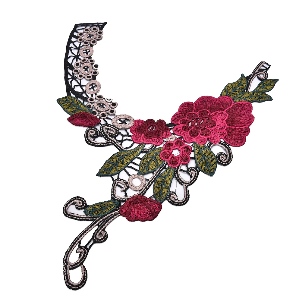 Вышитый цветочный кружевной шейный воротник|Вышивка| |