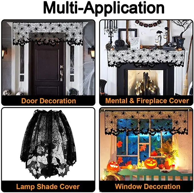 3 предмета в комплекте Хэллоуин трикотажные Шторы лампа Обложка козырек от